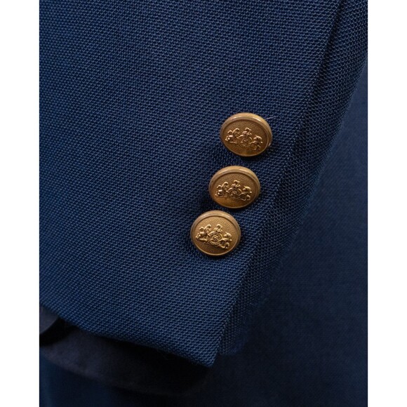 Stafford 42R Navy Blue Wool Blend Gold Button Mens Blazer Sport Coat Jacket - Picture 7 of 13